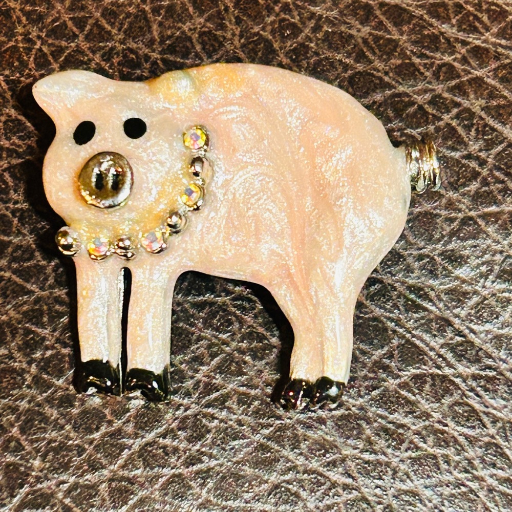 Vintage Danecraft Silvertone & Pink Enamel